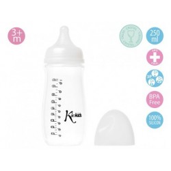 C/V BIBERÓN 250ML CRISTAL BLANCO KIOKIDS