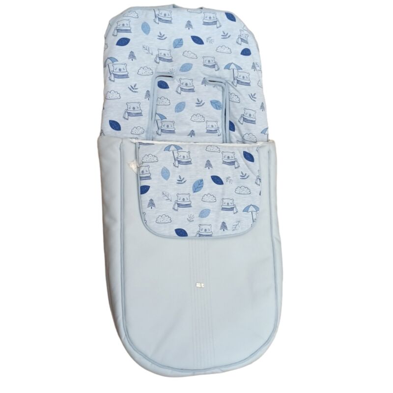 SACO 5006 POL/UC SILLA POLIPIEL AZUL OSO PUNTO  ANGELES MIRANDA. COCHECITOS-CARRICOCHES PARA BEBE SACOS Y TEXTILES SILLA PASEO