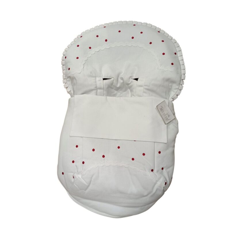 SACO GO BLANCO CON LUNAR ROJO ARTESANIA CHARI. OUTLET - PUERICULTURA COCHECITOS-CARRICOCHES PARA BEBE SACOS Y TEXTILES GRUPO 0