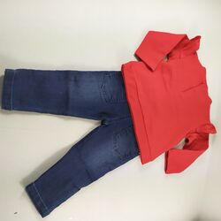 20257110 conjunto sudadera  roja y vaquero niña Little fashion. ROPA PARA BEBES ,PREMAMA Y COLEGIAL - DE 0 5 AÑOS INVIERNO NIÑA
