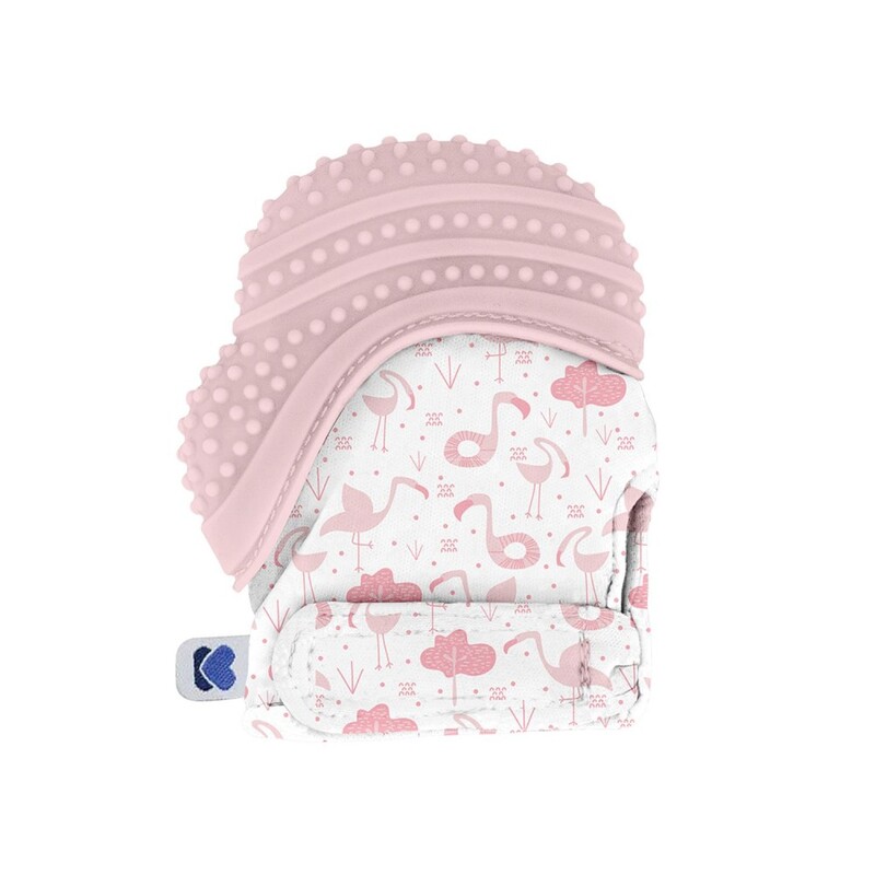 31303040071-Manopla mordedor para dentición Dinosaurio Azul KIKKABOO. JUGUETES PARA BEBE - PRIMEROS . Color Rosa. 