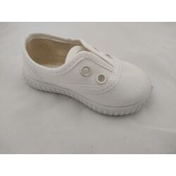 Playero 60A Loneta blanca  Motesa. ZAPATOS PARA BEBE - ZAPATILLAS DE LONETAS . CALZADO 20. 