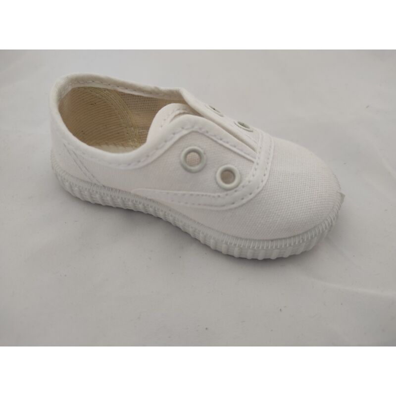 Playero 60A Loneta blanca  Motesa. ZAPATOS PARA BEBE - ZAPATILLAS DE LONETAS . CALZADO 20. 