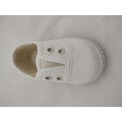 Playero 60A Loneta blanca  Motesa. ZAPATOS PARA BEBE - ZAPATILLAS DE LONETAS . CALZADO 20. 