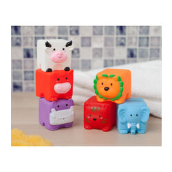 3662332-02169-5 C/V ANIMALES SELVA 22X26X9CM VINILO KIOKIDS. JUGUETES PARA BEBE - JUEGOS DE BAÑO BEBES . Color Azul. 