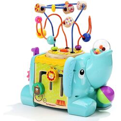 CUBO ELEFANTE TB120384 ACTIVIDADES 5 EN 1 TOCTOYS. JUGUETES PARA BEBE . Color Azul. 