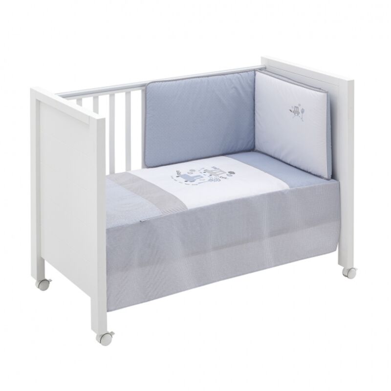EDREDÓN JGO COLCHA I/V+PROT. (CUNA 60) 60X120 CM AUTO CELESTE CAMBRASS. MOBILIARIO Y DECORACION PARA BEBE - ROPA CUNA MINICUNA .