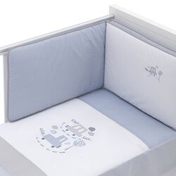 EDREDÓN JGO COLCHA I/V+PROT. (CUNA 60) 60X120 CM AUTO CELESTE CAMBRASS. MOBILIARIO Y DECORACION PARA BEBE - ROPA CUNA MINICUNA .