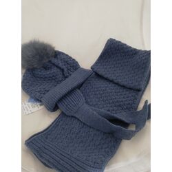 Conjunto Gorro 18-36 MESES  tapa orejas+Bufanda "COUNTRY SENSATIONS" Pompom GRAN LONGITUD COD. GB11H. ROPA PARA BEBES - DE 0 5 