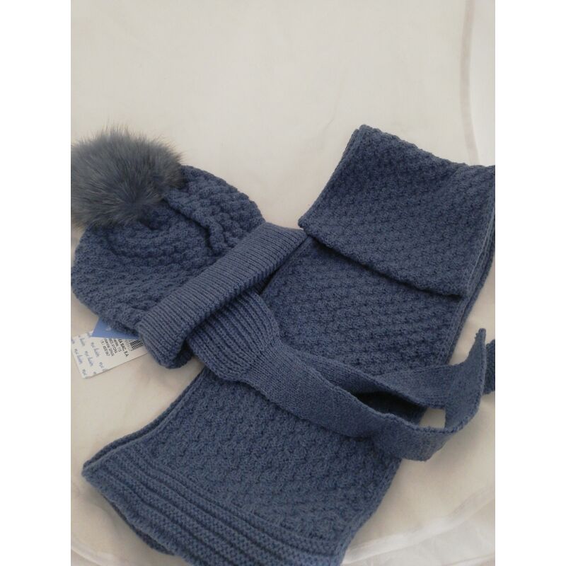 Conjunto Gorro 18-36 MESES  tapa orejas+Bufanda "COUNTRY SENSATIONS" Pompom GRAN LONGITUD COD. GB11H. ROPA PARA BEBES - DE 0 5 