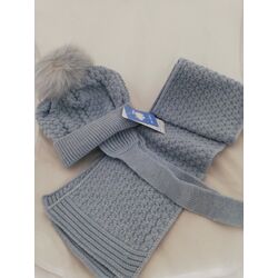 Conjunto Gorro 3-18 MESES tapa orejas+Bufanda "COUNTRY SENSATIONS" Pompom GRAN LONGITUD COD. GB11H. ROPA PARA BEBES - DE 0 5 AÑ