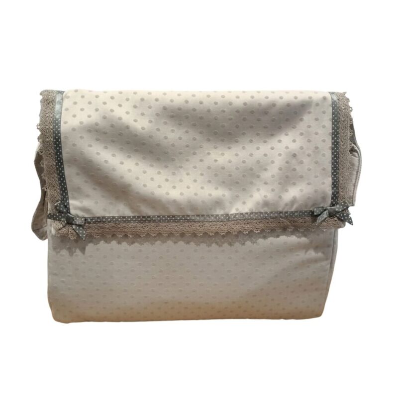 BOLSO 3128 DE TELA TOPO  NUBELUNA. COCHECITOS-CARRICOCHES PARA BEBE SACOS Y TEXTILES BOLSOS ,TALEGAS MALETAS OUTLET PUERICULTURA
