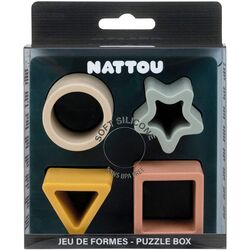NA876872 Nattou Juguete de silicona con formas, 5 piezas para la motricidad. JUGUETES PARA BEBE . Color Azul. 