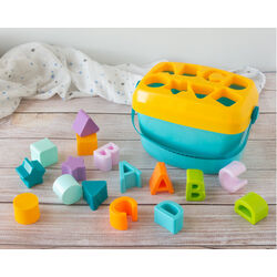 3217 CUBO JUGUETE CON FORMAS ENCAJABLES KIOKIDS. JUGUETES PARA BEBE . Color Azul. 