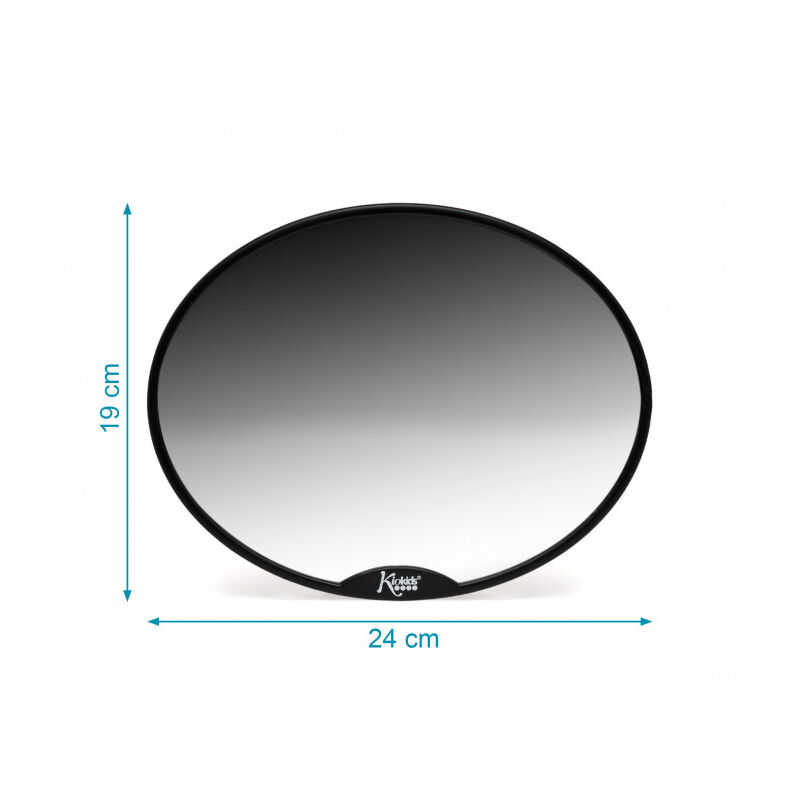 ESPEJO RETROVISOR OVALADO 1465 BBK-2331 KIOKIDS. SILLAS DE AUTO PARA BEBE . Color NEGRO. 