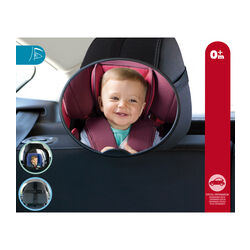 ESPEJO RETROVISOR OVALADO 1465 BBK-2331 KIOKIDS. SILLAS DE AUTO PARA BEBE . Color NEGRO. 