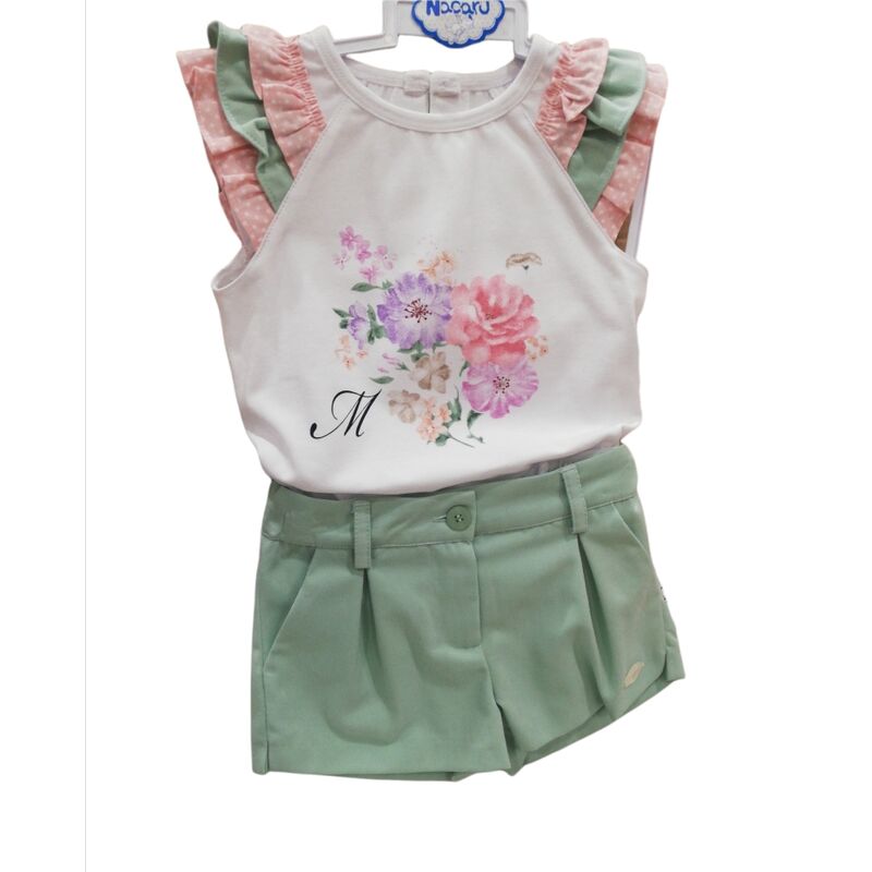 3102382 - 3102383 CAMISETA INFANTIL Y SHORT NIÑA MIRANDA. ROPA PARA BEBES - DE 0 5 AÑOS INFANTIL VERANO NIÑA . TALLAS 3 años. 