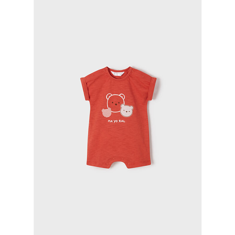 1641 Pelele corto papaya Mayoral. ROPA PARA BEBES - DE 0 5 AÑOS INFANTIL VERANO NIÑA . TALLAS 3 meses. 