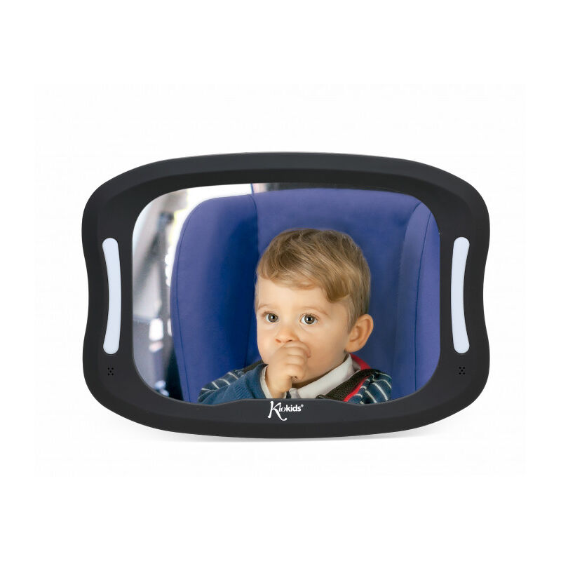 2508 ESPEJO RETROVISOR PARA CONTRAMARCHA CON LED Y CONTROL REMOTO KIOKIDS. SILLAS DE AUTO PARA BEBE - Accesorios . Color Negro. 