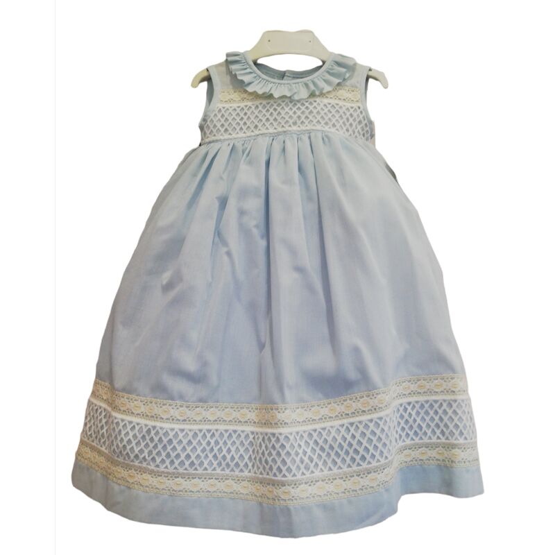 BATON 55 DE BAUTIZO ARTESANIA  CHARI. ROPA PARA BEBES - BAUTIZO . Color Azul. 