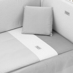 EDREDÓN JGO 2 PCS.COLCHA I V. CUNA 60 VICHY10 GRIS 60x120x3 CM CAMBRASS. MOBILIARIO Y DECORACION PARA BEBE - ROPA CUNA MINICUNA