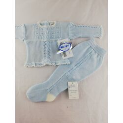 CONJUNTO 4074 DE JUBON ,POLAINA  AMAKA. ROPA PARA BEBES - DE 0 5 AÑOS INFANTIL VERANO Conjuntos Punto . Color Azul. TALLAS 0 Me