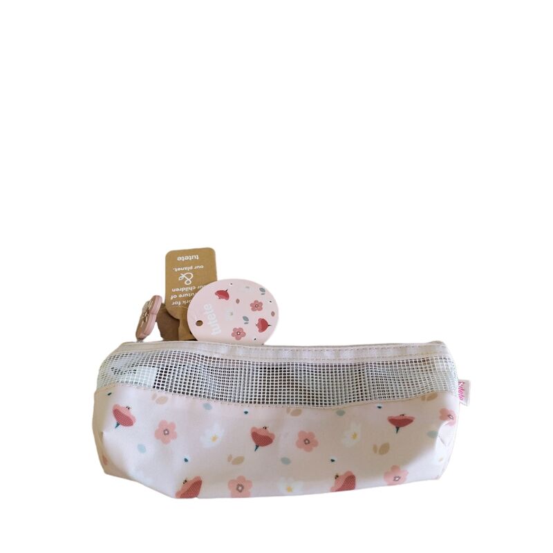 Bolsa Cepillo de Dientes Little Garden  Tutete. ROPA PARA BEBES - COLEGIO ,MANDILONES, MOCHILAS ACCESORIOS . Color Rosa. 