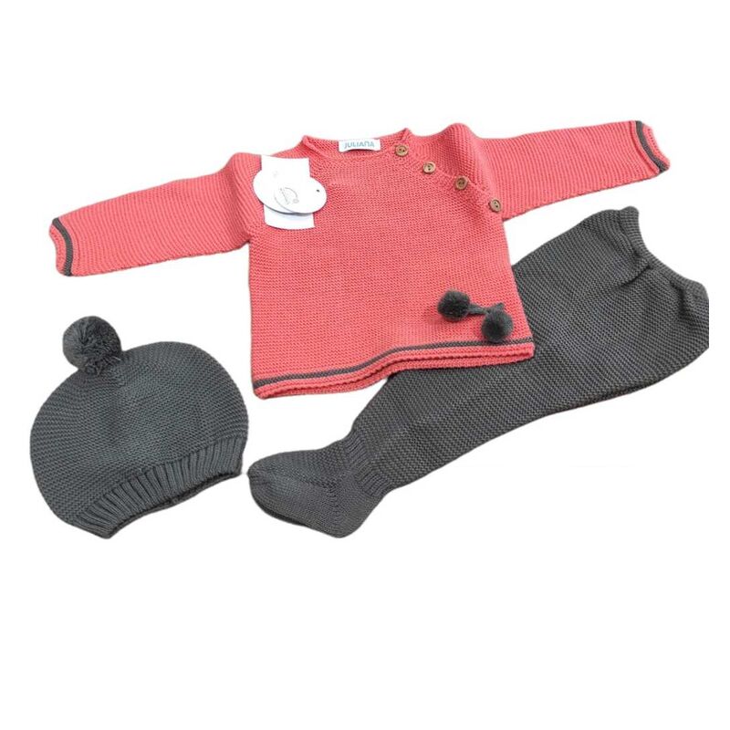J6057 CONJUNTO DE PUNTO JULIANA. ROPA PARA BEBES - DE 0 5 AÑOS INVIERNO Conjuntos Punto . TALLAS 3 meses. 