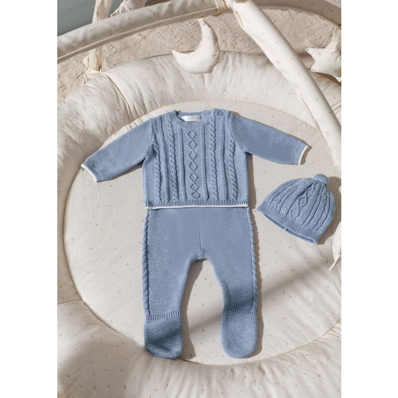 Conjunto polaina tricot Ecofriends recién nacido niño