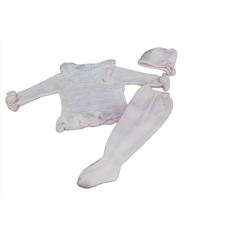 J6061 CONJUNTO POLAINA 3 P. VASTAS VOLANTE PLUMETI  JULIANA. ROPA PARA BEBES - DE 0 5 AÑOS INVIERNO . TALLAS 0 Meses . 