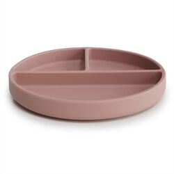 47937 PLATO VENTOSA-COMPARTIMENTOS SOLID BLUSH 18x18x2 CM MUSHIE. PUERICULTURA Y COMPLEMENTOS PARA BEBES - COMIDA VAJILLAS