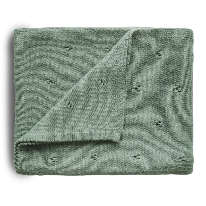 47847 MANTA ALGODÓN M. POINTELLE SAGE MELANGE 100X80 CM MUSHIE. PUERICULTURA Y COMPLEMENTOS PARA BEBES . Color 0. 