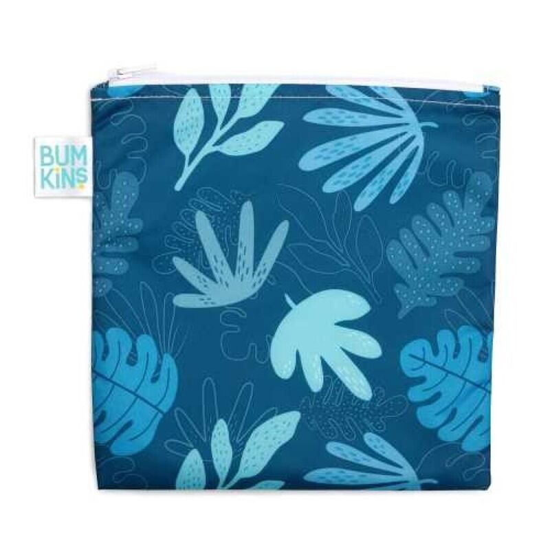 BOLSA SNACK BUMKINS 18x18cm BLUE TROPIC BUMKINS034 BTBOX. PUERICULTURA Y COMPLEMENTOS PARA BEBES - COMIDA TERMOS RECIPIENTES .