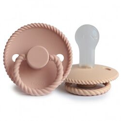 48037 PACK 2 CHUPETES BLOCK SILICONA ROPE CROISSANT/BLUSH 6+ MUSHIE. PUERICULTURA Y COMPLEMENTOS PARA BEBES . Color 0. 