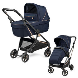 COCHE DUO PAGODA VIVACE  Edición Especial PEG PEREGO. COCHECITOS-CARRICOCHES PARA BEBE DE DOS PIEZAS . Color BLUE SHINE. 