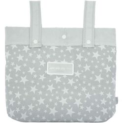 BOLSO PANADERA TELA STAR GRIS 17X40X34 CM. COCHECITOS-CARRICOCHES PARA BEBE SACOS Y TEXTILES BOLSOS ,TALEGAS MALETAS . Color