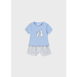 1253 Conj. pantalon corto camiseta light blue Mayoral. ROPA PARA BEBES ,PREMAMA Y COLEGIAL - DE 0 5 AÑOS INFANTIL VERANO NIÑO