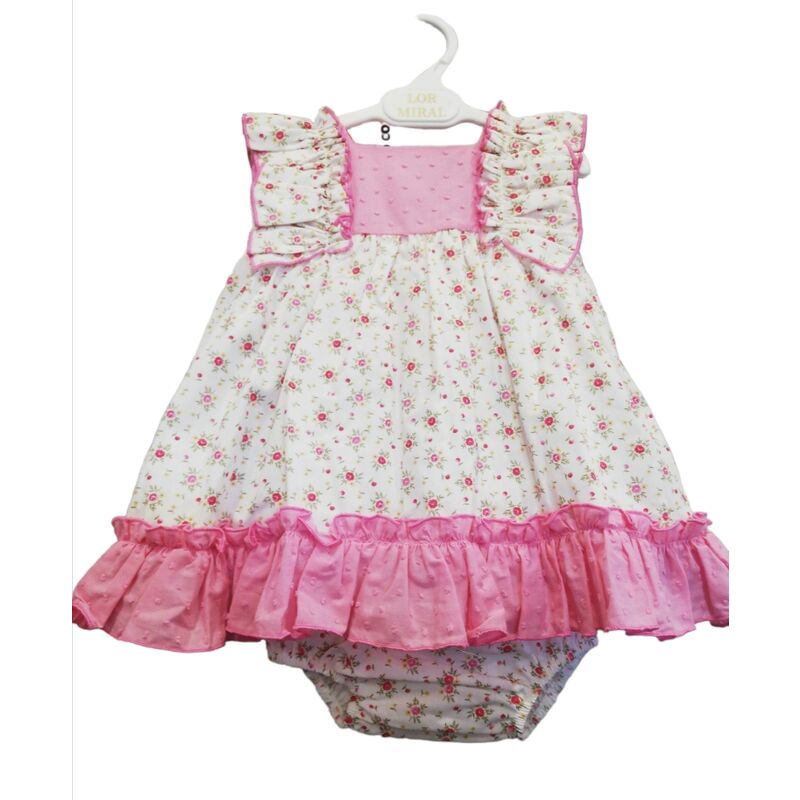 31011 JESUSIN VOLANTES FLORES ROSA LOR MIRAL. ROPA PARA BEBES ,PREMAMA Y COLEGIAL - DE 0 5 AÑOS INFANTIL VERANO NIÑA Vestidos .