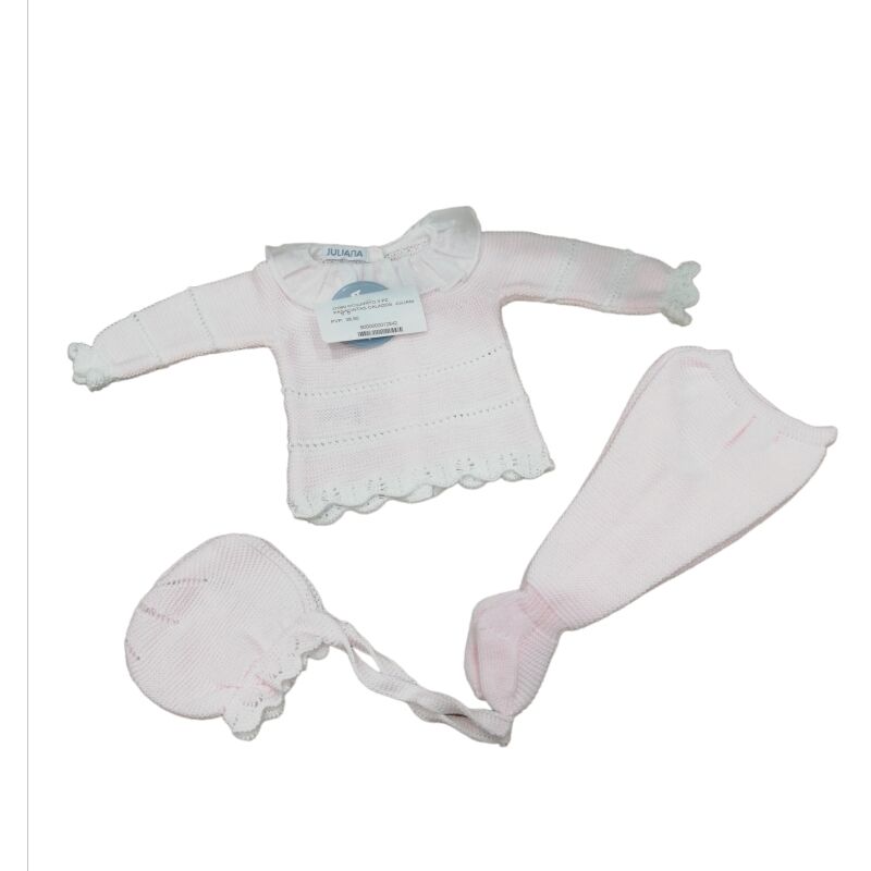 J7060 CONJUNTO 3 PZ PASACINTAS CALADOS  JULIANA. ROPA PARA BEBES ,PREMAMA Y COLEGIAL - DE 0 5 AÑOS INFANTIL VERANO Conjuntos