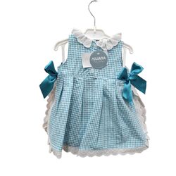 J7124 VESTIDO CON BRAGA PUNTILLA TELA  JULIANA. ROPA PARA BEBES ,PREMAMA Y COLEGIAL - DE 0 5 AÑOS INFANTIL VERANO NIÑA Vestidos