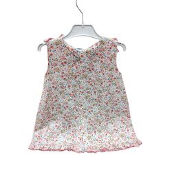 J7132 VESTIDO ENTERIZO TELA FLORECITAS  JULIANA. ROPA PARA BEBES ,PREMAMA Y COLEGIAL - DE 0 5 AÑOS INFANTIL VERANO NIÑA Vestidos