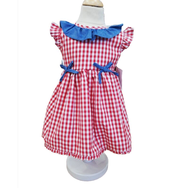 23525 VESTIDO CUADROS ROJO BABYFERR. ROPA PARA BEBES ,PREMAMA Y COLEGIAL - DE 0 5 AÑOS INFANTIL VERANO NIÑA Vestidos . TALLAS 18