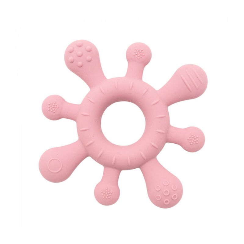 MORDEDOR TEXTURAS SILICONA OLMITOS. PUERICULTURA Y COMPLEMENTOS PARA BEBES JUGUETES - PRIMEROS . Color Rosa. 