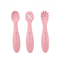 SET CUBIERTOS DE APRENDIZAJE OLMITOS. PUERICULTURA Y COMPLEMENTOS PARA BEBES - COMIDA VAJILLAS CUBIERTOS . Color Rosa. 