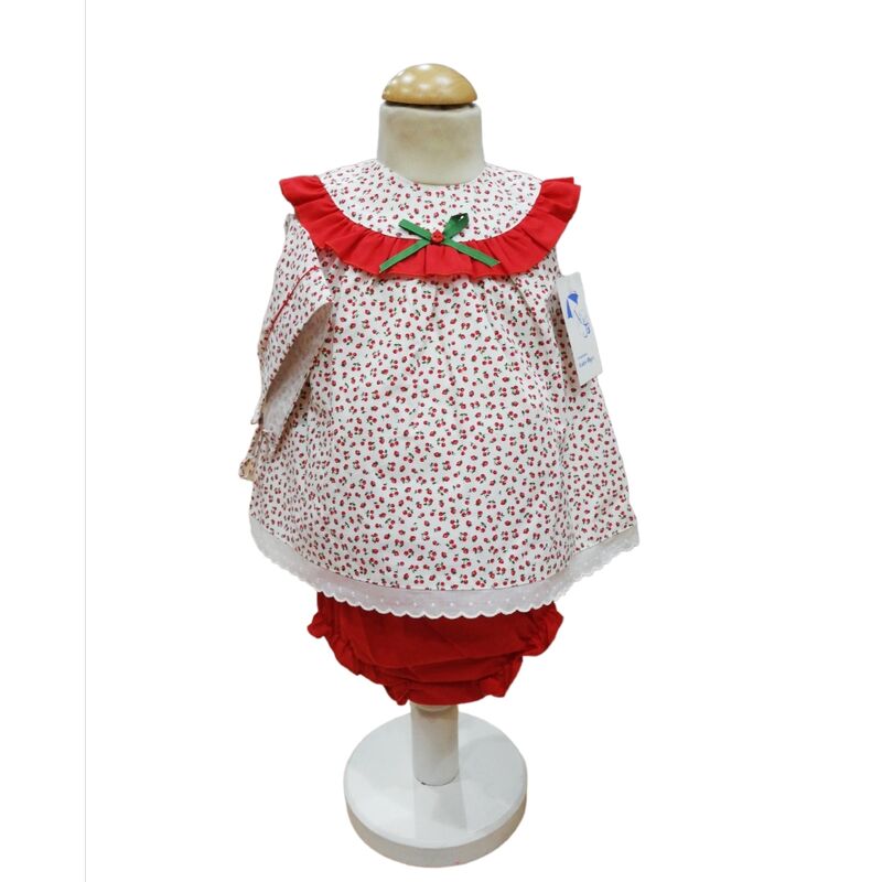 23126 CHAMBRITA CON BRAGA CEREZAS BABYFERR. ROPA PARA BEBES ,PREMAMA Y COLEGIAL - DE 0 5 AÑOS INFANTIL VERANO . TALLAS 1M. 