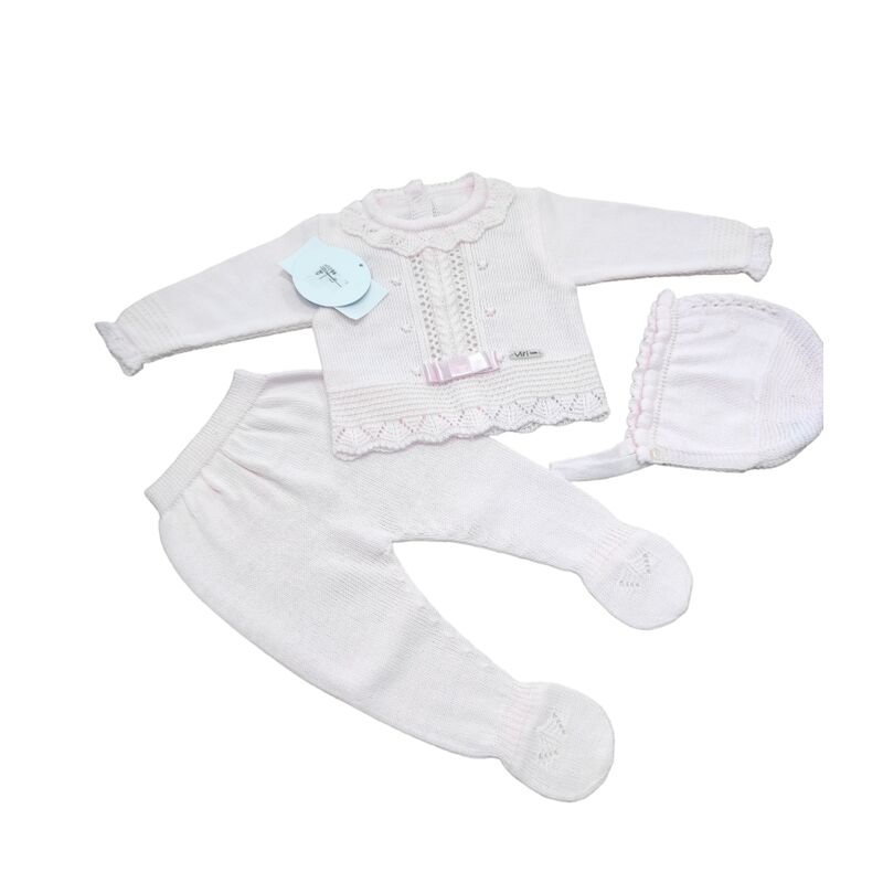 80200 CONJUNTO DE 3 PZ ROSA VISI. ROPA PARA BEBES ,PREMAMA Y COLEGIAL - DE 0 5 AÑOS INFANTIL VERANO Conjuntos Punto . TALLAS 0