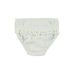 2143 BRAGUITA NIÑA VOLANTE PUNTO BABIDU. ROPA PARA BEBES ,PREMAMA Y COLEGIAL - DE 0 5 AÑOS INTERIOR Bragas . Color Beige. TALLAS