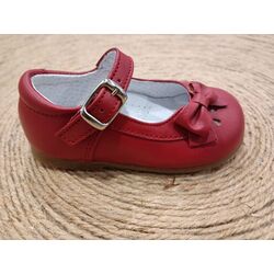 3E1062.19 ZAPATO PIEL NAPA ROJO NIÑA CAMINITO. ZAPATOS PARA BEBE - CALZADO NIÑA OUTLET . CALZADO 19. 
