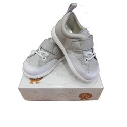 Y1408 ZAPATO PIEL CABRA NATUR GRIS PIEL CAMINITO. ZAPATOS PARA BEBE - CALZADO NIÑO Playeros NIÑA OUTLET . CALZADO 20. 