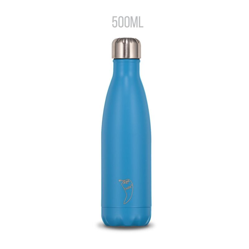 CHILLY031 BOTELLA CHILLYS NEON AZUL 500 ml.. PUERICULTURA Y COMPLEMENTOS PARA BEBES - COMIDA TERMOS RECIPIENTES . Color Azul. 